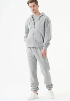 Junda Unisex Soft Touch Organic Cotton Sweat Jacket Grey Melange<ORGANICATION Shop