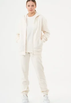 Junda Unisex Soft Touch Organic Cotton Sweat Jacket Off White<ORGANICATION Shop