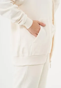 Junda Unisex Soft Touch Organic Cotton Sweat Jacket Off White<ORGANICATION Shop