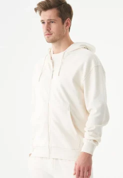 Junda Unisex Soft Touch Organic Cotton Sweat Jacket Off White<ORGANICATION Shop