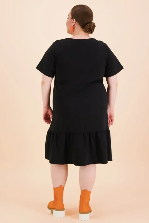 Ruffle T-Shirt Dress Black<KAIKO New