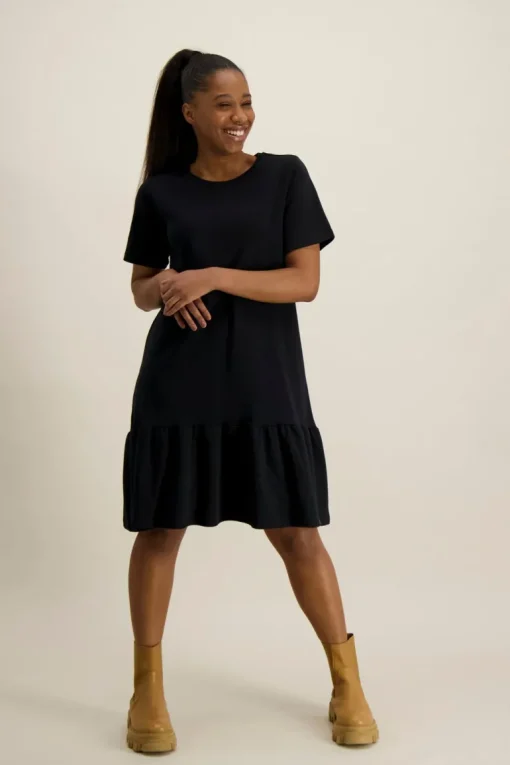 Ruffle T-Shirt Dress Black<KAIKO New