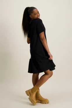 Ruffle T-Shirt Dress Black<KAIKO New