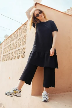Ruffle T-Shirt Dress Black<KAIKO New