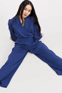 Kangra Tencel Jumpsuit Navy<KOMODO Online