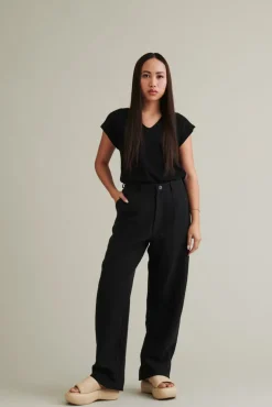 Karby Silk-Cotton T-Shirt Black<niinmun Online