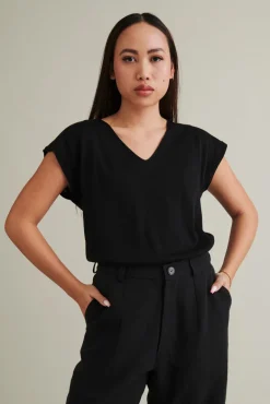 Karby Silk-Cotton T-Shirt Black<niinmun Online
