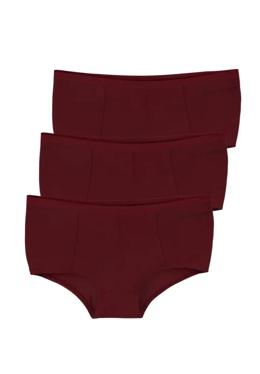 Karinna Hipster Underpants 3-Pack Bordeaux<ORGANICATION Best Sale