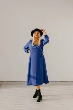 Karla Wrap Dress Blue<Viljava Clearance