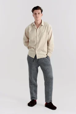 Kelvin Fleece Lined Wool Trouser Grey<KOMODO Best