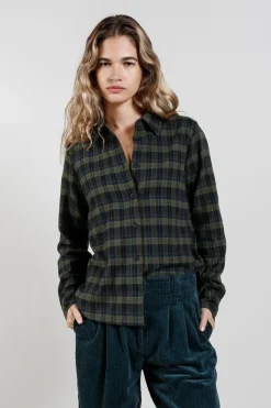 Kenji Organic Cotton Flannel Shirt Navy Check<KOMODO Sale
