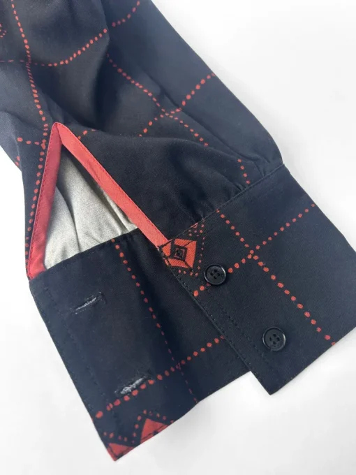 Kenji Tencel Shirt Black Eternal Knot Print<KOMODO Cheap