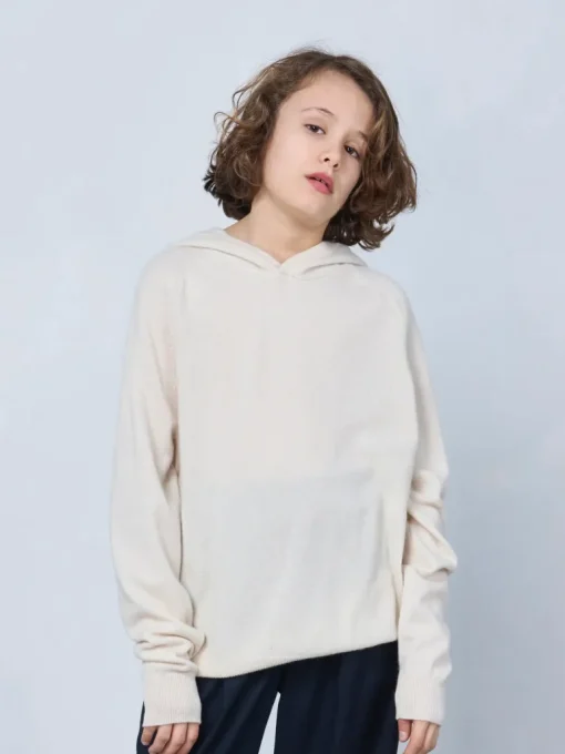 Kids' Cashmere Hoodie Ivory<bobbin u0026 tricot Best Sale