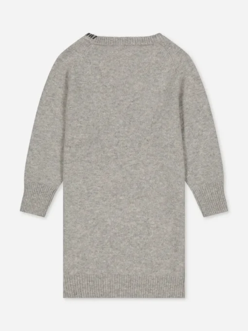Kids' Cashmere Sweater Dress Embroidered Grey<bobbin u0026 tricot Clearance