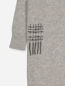 Kids' Cashmere Sweater Dress Embroidered Grey<bobbin u0026 tricot Clearance