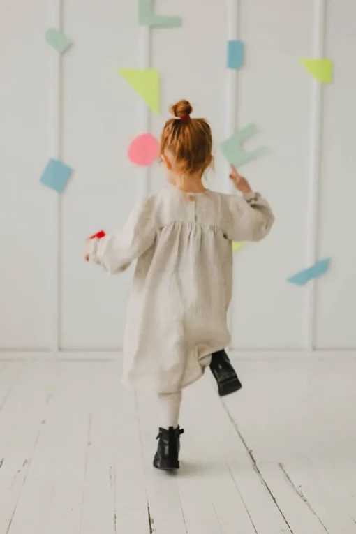 Kids' 沤emyna Linen Dress<Laume linen Best