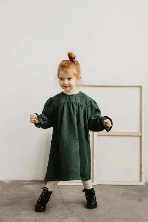 Kids' 沤emyna Linen Dress<Laume linen Best