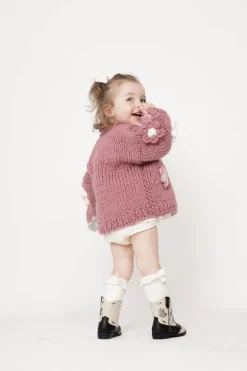 Kids' Petit Handmade Flower Sweater Dark Pink<ANGELL Flash Sale