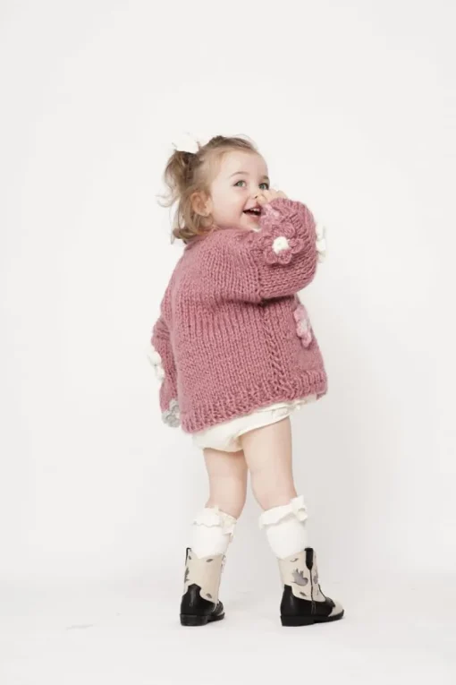 Kids' Petit Handmade Flower Sweater Dark Pink<ANGELL Flash Sale