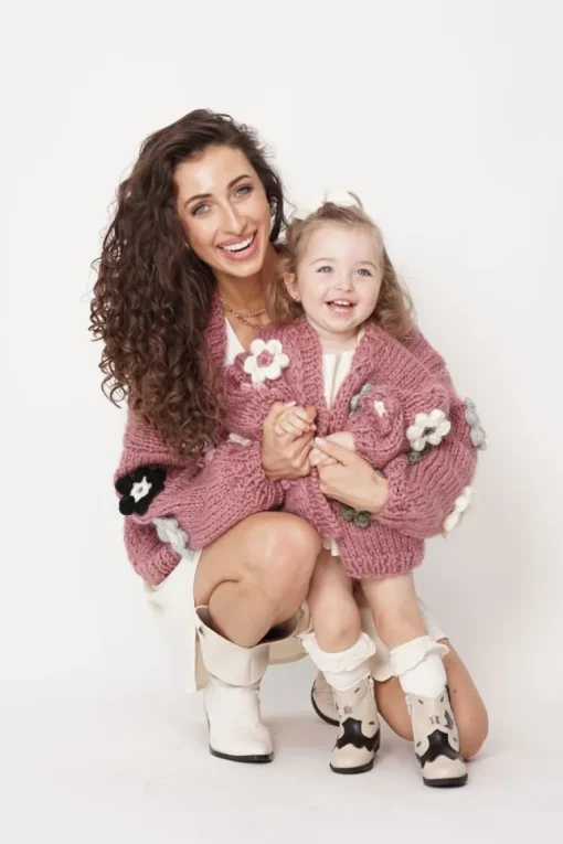 Kids' Petit Handmade Flower Sweater Dark Pink<ANGELL Flash Sale