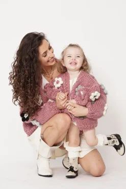 Kids' Petit Handmade Flower Sweater Dark Pink<ANGELL Flash Sale