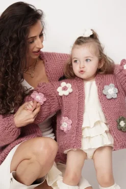Kids' Petit Handmade Flower Sweater Dark Pink<ANGELL Flash Sale