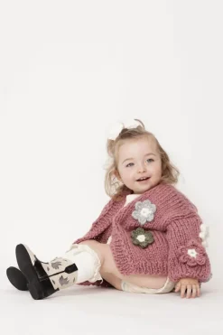 Kids' Petit Handmade Flower Sweater Dark Pink<ANGELL Flash Sale