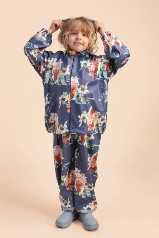 Kids' Rain Overalls Blue Blossom<KAIKO Discount