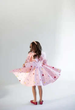 Kids' Soft Pink Coat Flower Print Cotton Candy<RainSisters Best Sale