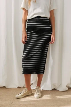 Kirjais Skirt Navy Stripes<TWOTHIRDS Online