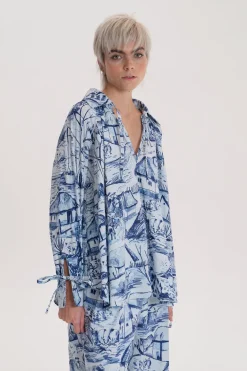 Koca String Detail Blouse Farm Blue<TOMCSANYI Hot