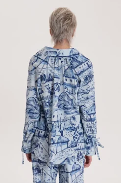 Koca String Detail Blouse Farm Blue<TOMCSANYI Hot