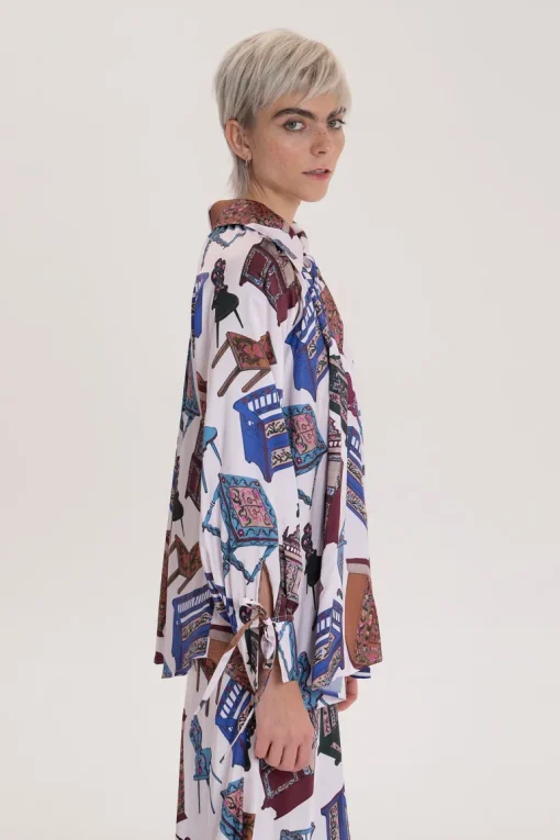 Koca String Detail Blouse Furniture White<TOMCSANYI Outlet
