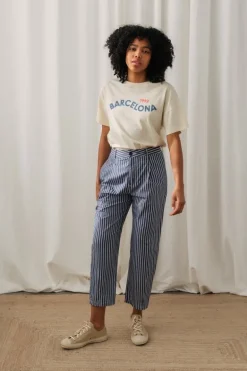 Kyrklandet Trouser Stripes Navy Blue<TWOTHIRDS Best