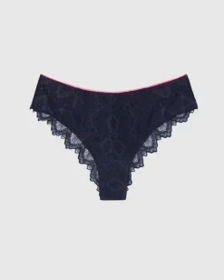 Lace Cheeky Navy/Neon Pink<UNDERSTATEMENT Best Sale