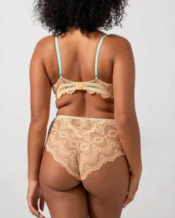 Lace Highwaist Briefs Peach/Turquoise<UNDERSTATEMENT Sale