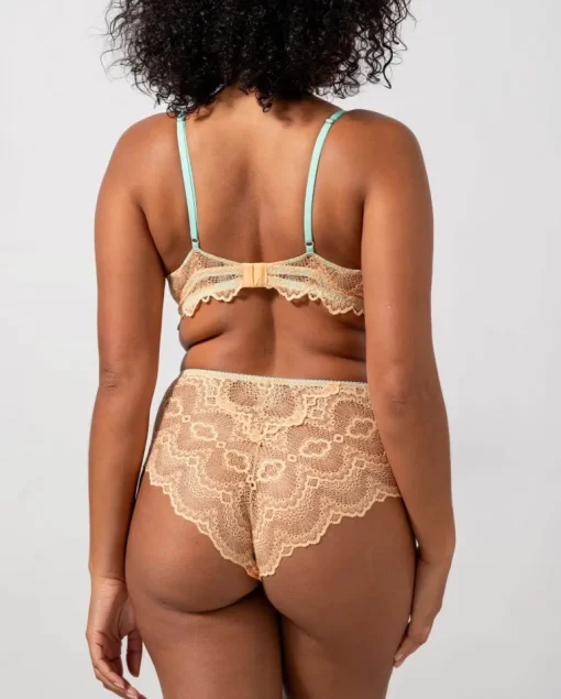 Lace Highwaist Briefs Peach/Turquoise<UNDERSTATEMENT Sale