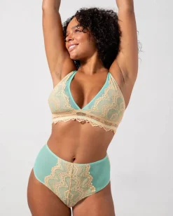 Lace Highwaist Briefs Peach/Turquoise<UNDERSTATEMENT Sale
