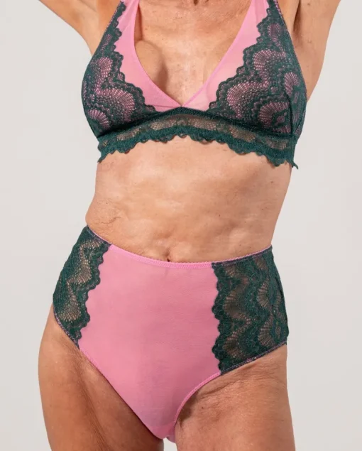Lace Highwaist Briefs Pine/Candy Pink<UNDERSTATEMENT Online