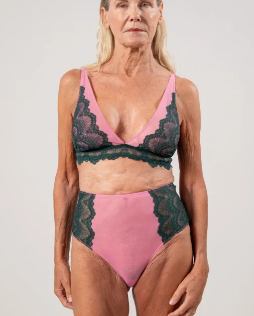 Lace Highwaist Briefs Pine/Candy Pink<UNDERSTATEMENT Online
