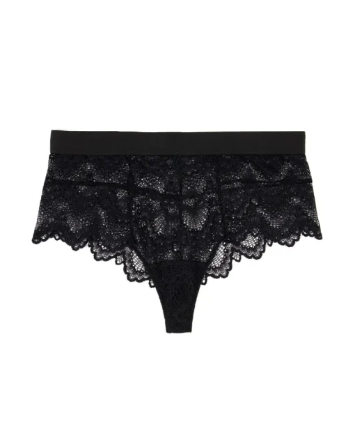 Lace Highwaist String 001 Saboteur Black<UNDERSTATEMENT Outlet