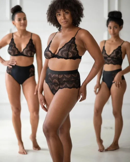 Lace Highwaist String 001 Saboteur Black<UNDERSTATEMENT Outlet