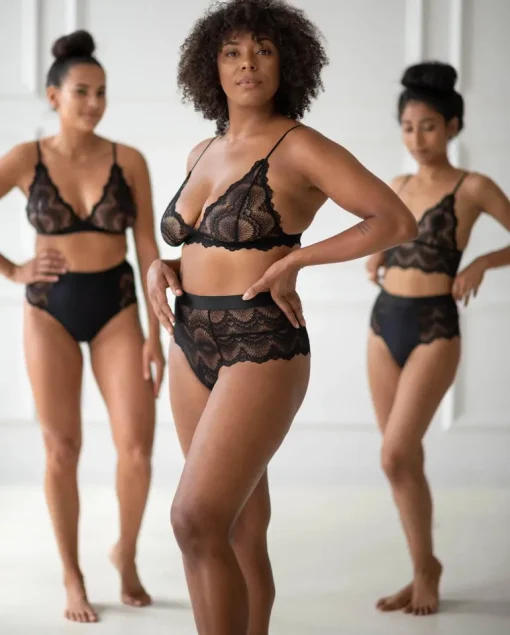 Lace Highwaist String 001 Saboteur Black<UNDERSTATEMENT Outlet