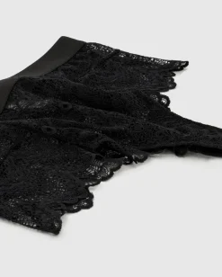 Lace Highwaist String 001 Saboteur Black<UNDERSTATEMENT Outlet