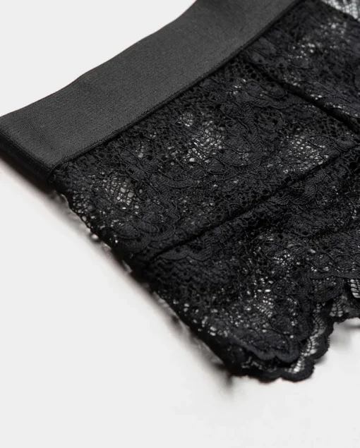 Lace Highwaist String 001 Saboteur Black<UNDERSTATEMENT Outlet