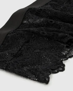 Lace Highwaist String 001 Saboteur Black<UNDERSTATEMENT Outlet