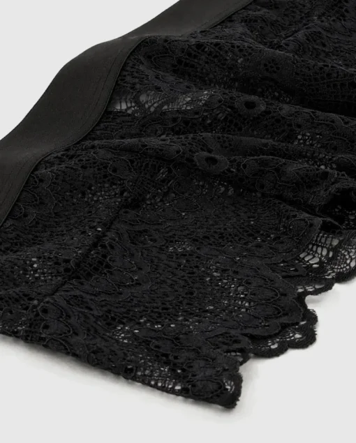 Lace Highwaist String 001 Saboteur Black<UNDERSTATEMENT Outlet