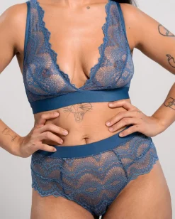 Lace Highwaist String Stormy Sky Blue<UNDERSTATEMENT Cheap