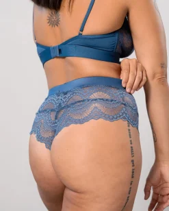 Lace Highwaist String Stormy Sky Blue<UNDERSTATEMENT Cheap