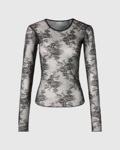 Lace Longsleeve Tee Black<UNDERSTATEMENT New